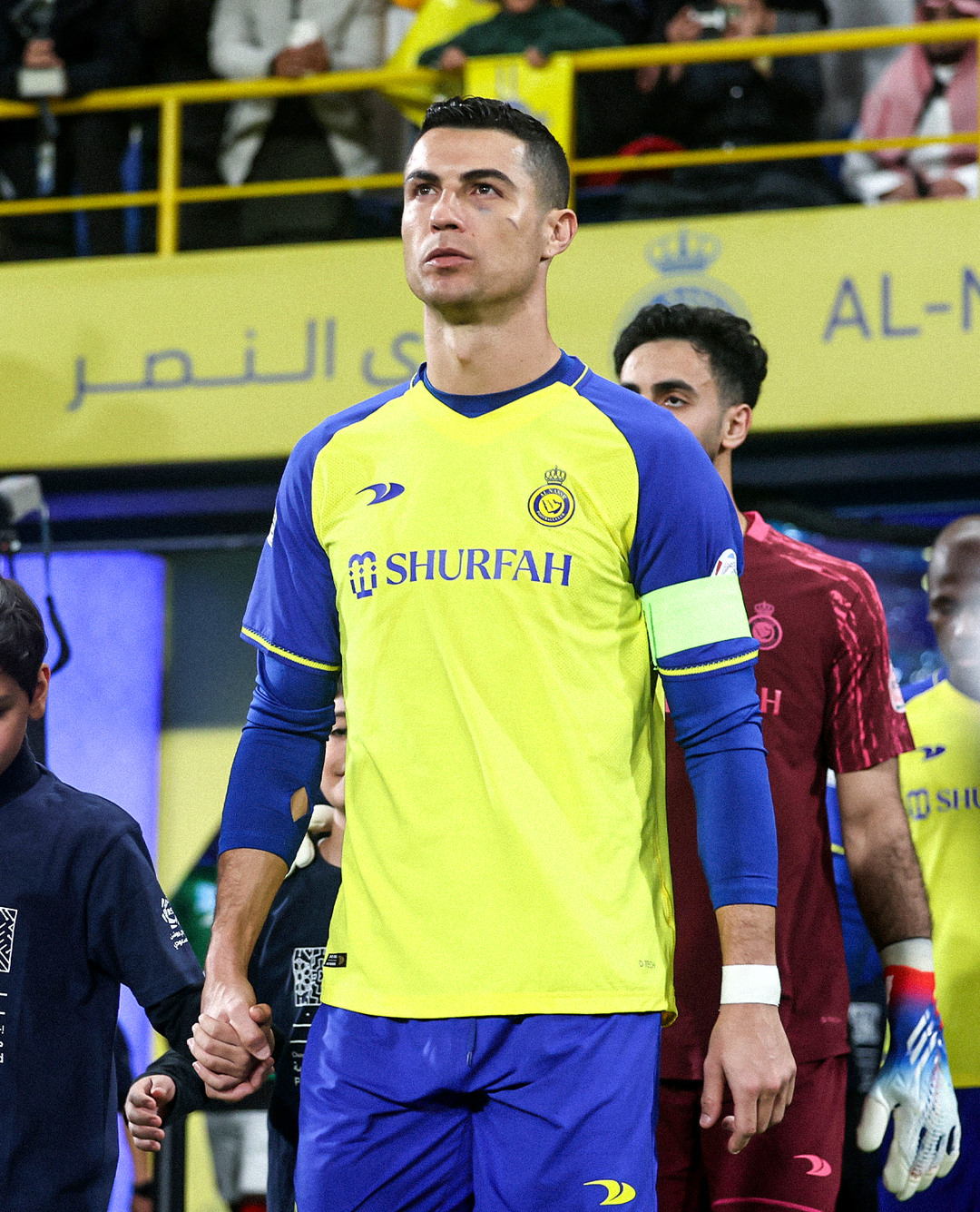 Al Nassr's Cristiano Ronaldo celebrates scoring a goal during Saudi Pro League's match against Al Okhdood in Riyadh on